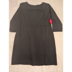 Spanx Perfect Shift Dress Size 2XL Black Stretch A-Line 3/4 Sleeve NWT 20382R